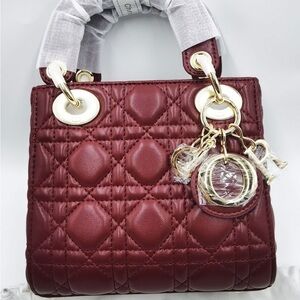 Dior Burgundy Quilted Mini Bag